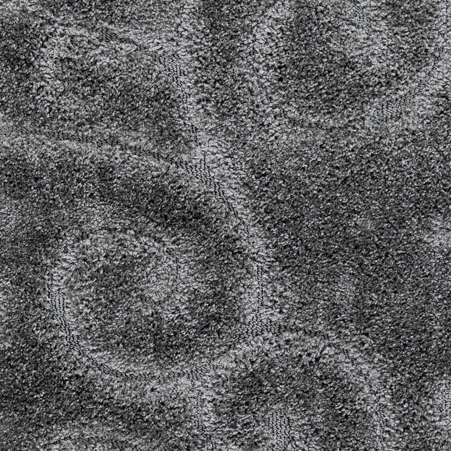 Florida Shag Collection Area Rug - 6'7" Square, Grey, Scroll Design, Non-Shedding & Easy to Clean, High-Low Plush Pile, Ideal for Living Room, Bedroom, Dining Space (SG455-8013)