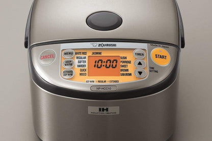 NP-HCC10XH Induction Heating System Rice Cooker and Warmer, 5.5-Cup, Stainless Dark Gray
