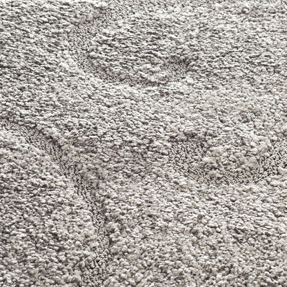 Florida Shag Collection Area Rug - 6'7" Square, Grey, Scroll Design, Non-Shedding & Easy to Clean, High-Low Plush Pile, Ideal for Living Room, Bedroom, Dining Space (SG455-8013)